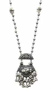 Jewel India Traditional Vintage Black Polish Pearl Oxidized Afghani Ethnic Fashion Necklace Jewelry Women/Girls