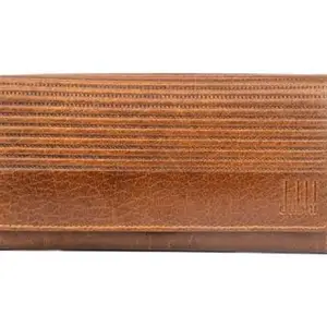 DUBHI Women's 100% Genuine Leather Hand Purse with Spacious Pockets | Stylish Ladies Wallet with Elegant Design | Perfect Gift Option(Tan)