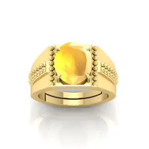 RRVGEM Certified Unheated Untreatet 14.00 Ratti panchdhatu ring gold Plated Ring Astrological Adjustable Ring Size 16-22 for Men and Women