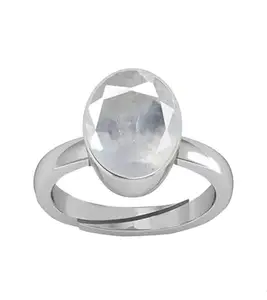 DAURAYA GEMS 5.25 Ratti 4.55 Carat White Sapphire Ring Lab Certified Loose Gemstone Certified Safed Pukhraj Adjaistaible Ring