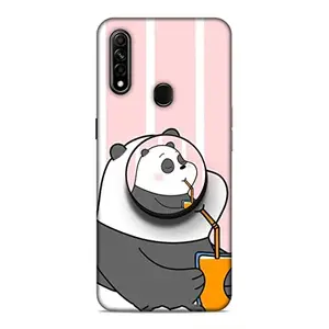 Screaming Ranngers Designer Printed Hard Matt Finish Mobile Case Back Cover with Mobile Holder for Oppo A31 (Panda)