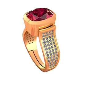 Akshita gems 9.25 Ratti 8.00 Carat Ruby (Manik/Manikya/Maneek) Gemstone Natural Ruby 92.5 strelling Silver Gold Plated Ring for Astrological Purpose for Men's and Women's