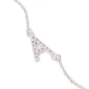 Accessorize London Women's 925 Sterling Silver Sparkle Initial Bracelet Letter N