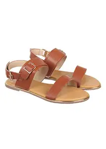 Footilicious Solid Brown Coloured Synthetic Sandals (Size:- 6)