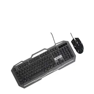 KM-100 Wired Keyboard & Mouse Combo Set (Grey)