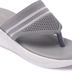Picktoes PT-101 Women's Grey Synthetic Leather Casual Heel Sandal