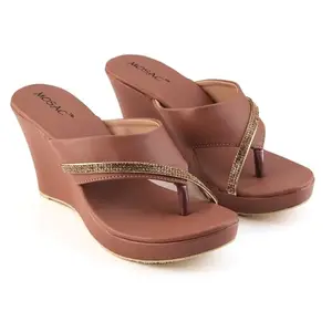 MOSAC Women's Party-Wear Designer Wedding Slip-On Casual Wedge Fashion Wedding Sandal