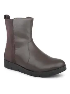 Inc.5 Women Black High-Top Flat Boots