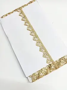 BALAR FASHION Creation Border Material For 9 Mitar&2 Cm Width Lace Sarees,Round Mirror,Blouse,Dress,Lehenga,Zari Thread,Chunni,Dupatta,Choli,Decoration,9 Meters (Golden)