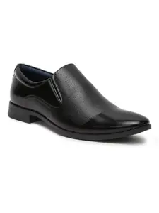 Kosher Black Slip on Men's Formal Faux Leather Shoes