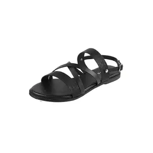 Metro Women's Black Leather Block Heel Sandals UK/6 EU/39(33-1300)
