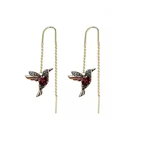 STYLISH TEENS STYLISH TEENS Stainless Steel with Cubic Zirconia Dangle And Drop Earring for Women, Gold