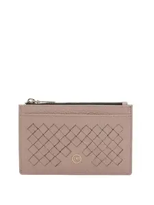 Da Milano Genuine Leather Pink Unisex Card Case with Multicard Slot (10243)