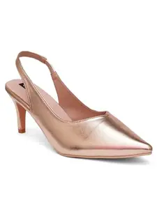 SHERRIF Women's Gold Color Stiletto Heel Sandals (SF-4192-GOLDEN-41)