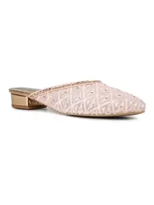 Inc.5 Womens Rose Gold Casual Solid Pointed Low Heel Mule