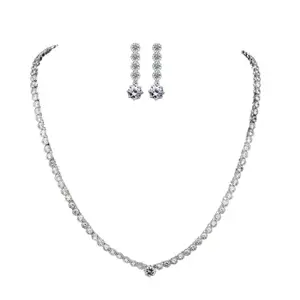 JERENE Eternal Necklace Jewellery Set with Earrings for Women and Girls Suits Best Party Wedding