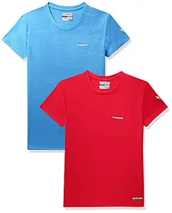 Charged Active-001 Camo Jacquard Round Neck Sports T-Shirt Scuba Size Small And Charged Endure-003 Chameleon Spandex Knit Round Neck Sports T-Shirt Red Size Small