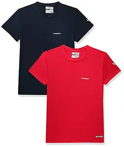 Charged Endure-003 Chameleon Spandex Knit Round Neck Sports T-Shirt Navy Size Small And Charged Endure-003 Chameleon Spandex Knit Round Neck Sports T-Shirt Red Size Small