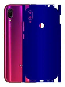 AtOdds - Redmi Note 7S Mobile Back Skin Rear Screen Guard Protector Film Wrap with Camera Protector (Coverage - Back+Camera+Sides) (Cobalt Blue)