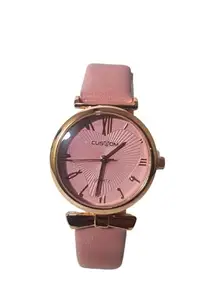 Custom Quartz Premium Analog Wrist Watch for Women (Pink)