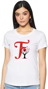 Printed, Typography Women Round Neck White T-Shirt CW_WPRNT#F006-XL
