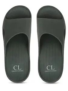 Carlton London Men's Sliders, Olive, 7
