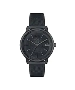 Lacoste Lacoste.12.12 Move Qtz Basic Dark Grey Round Dial Men's Watch|Grey Silicone Material|Multi Silicone Color Band - 2011242