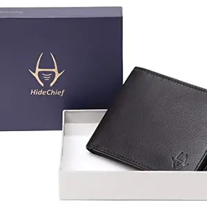 HideChief Premium Black Genuine Leather Wallet for Men (HCW217_B)