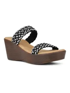 Inc.5 Womens Black Casual Solid Round Toe Wedge Heels