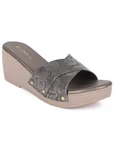 ICONICS Women's Heels, Gunmetal, 3