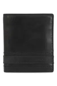 Allen Solly Men Black Solid Leather Wallet