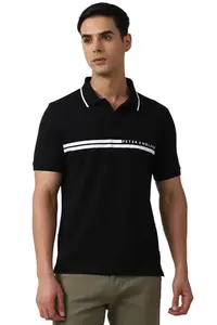 Peter England Men's Regular Fit T-Shirt (PCKPSRGP008090_Black