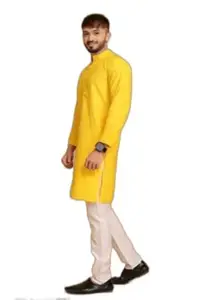 Mahakal Short Kurta with Dhoti for Men – Comfortable and Spiritual, Perfect for Festivals for Size - S Multicolour