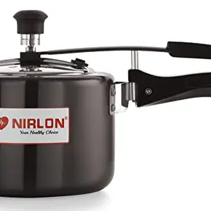 NIRLON Induction and Gas Compatible Hard Anodised Inner Lid Aluminium Pressure Cooker, 2 Litre