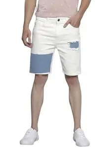The Indian Garage Co Men Slim Fit Solid Mid-Rise Denim Shorts