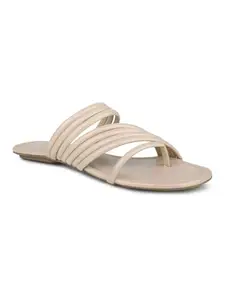 Inc.5 Women Beige Strappy One Toe Flats