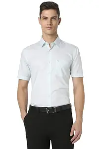 Peter England Men's Regular Fit Shirt (PESHWNUPF47016_Blue