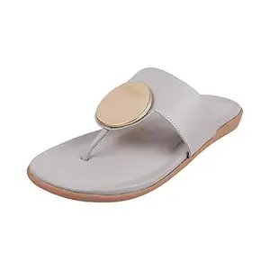 Walkway by Metro Brands Women Grey Synthetic Sandals 8-UK (41 EU) (32-1290)