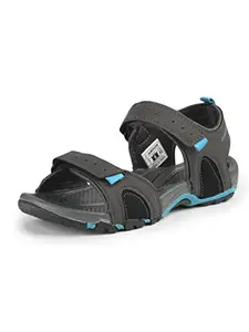 ABROS Men's ASLG0149 Sports Sandal -D.Grey/Turquoise -7UK