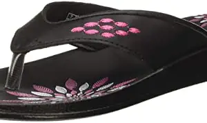 FLITE Pu Women's PUL064L Black Pink Slippers 5 (PUL064LBKPK0005)