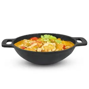 The Indus Valley Pre-Seasoned Cast Iron Kadai with Flat Handle | Medium, 25.6cm/ 10Inch, 2.4Ltr, 2.5kg | Naturally Nonstick Wok Model Kadhai, 100% Pure & Toxin-Free, No Chemical Coating price in India.