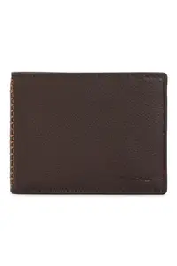 Allen Solly Men Brown Textured Leather Wallet