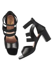 Shoetopia Women's Heeled Sandal-7 Kids UK (Girls-ACP-Black)-EU40