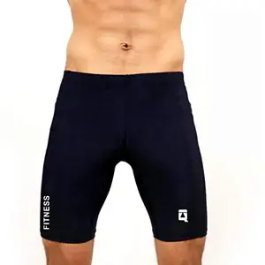 Quada Men Half Shorts Compression Wear Set Athletic Fit Multi Sports Cycling, Cricket, Football (Black, S) (Large)