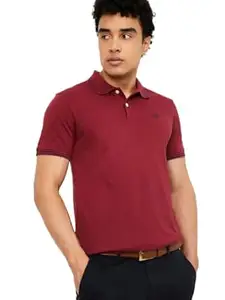 Max Men's Half Sleeves Regular Fit Solid Polo T-Shirt