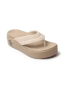 Carlton London Sports Women's CL-SB-W-19 Comfortable Flatform Heel Off White Sandal-4 Kids UK
