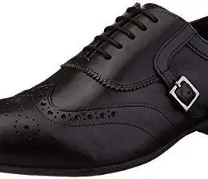 Park Avenue Men's Black Leather Formal Shoes-8 UK (42 EU) (PXSS00514-K8)