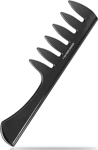 ayushicreationa Shower Detangling Wide Tooth Hair Comb For Curly & Wavy Hair, Gentle On Scalp (Black, Pack Of 1)