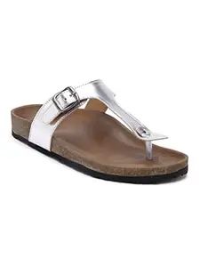 REFOAM OWRFMO-01(W) Women's Outdoor | Trendy | Stylish Silver Synthetic Leather Casual Sandal