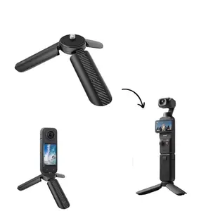 GetZget® Mini Tripod Desktop Stand Stabilizer Holder Compatible with DJI OSMO Pocket 3/ Pocket 2, DJI Action 4/3, Insta360 X2/ X3/ X4/ X5, Gopro Camera 1/4Th Screw Mount Accessories